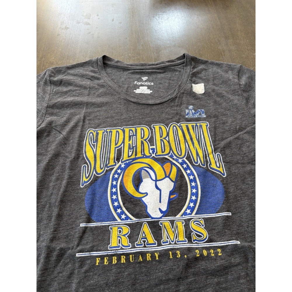 New Women's NFL Los Angeles Rams Super Bowl LVI 2022 TShirt Size Medium Shirt
